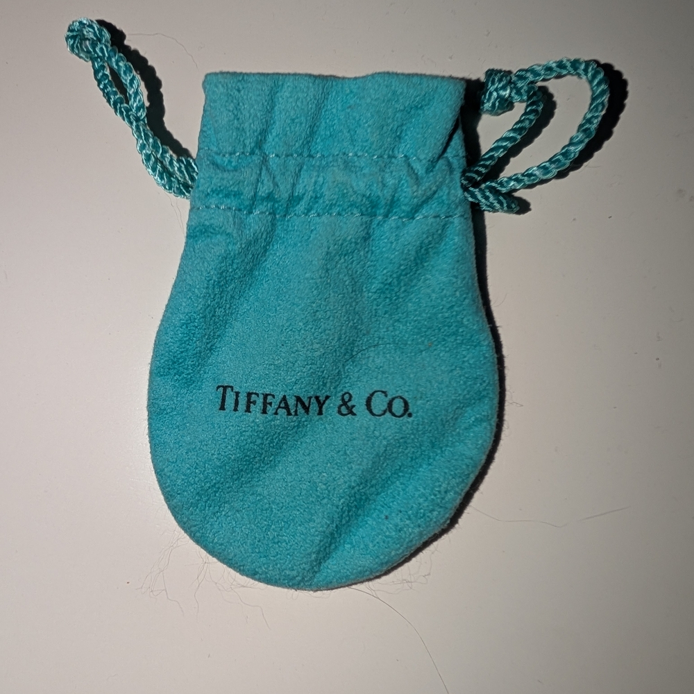 Vintage 1970s Tiffany & Co. Blue Suede Jewelry Pouch Drawstring